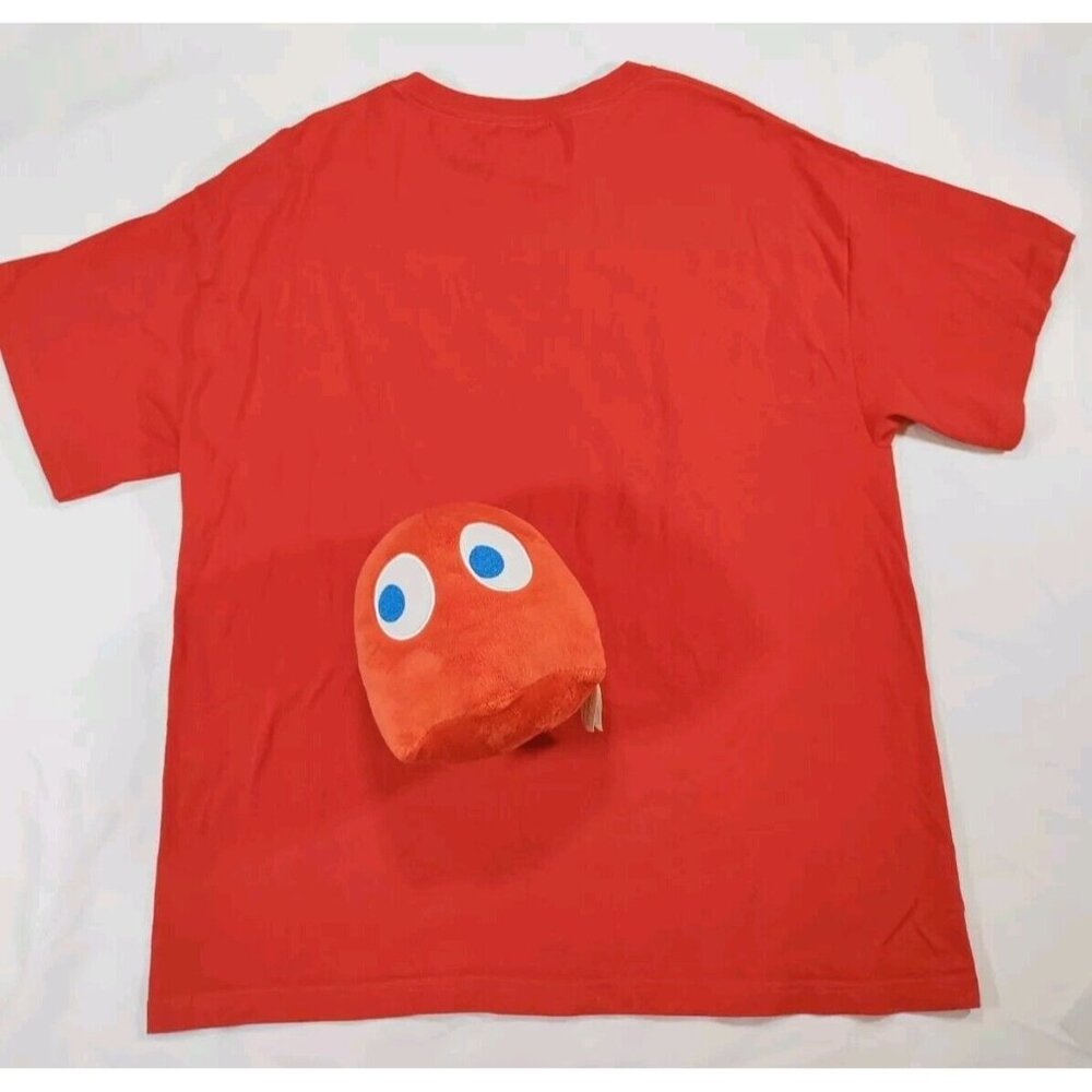 Ms Pac-Man Blinky Shadow Face Red Video Game XL T-Shirt Stuffed Plush Ghost Toy - Picture 4 of 12